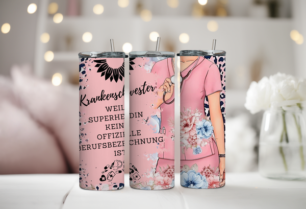 Tumbler Krankenschwester Rosa